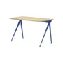 Scrivania Compas Direction metallo blu legno naturale / Jean Prouvé, 1953 - L 125 cm - Vitra