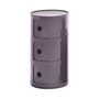 Componibili Storage plastic material purple 3 drawers / H 58 cm - Kartell