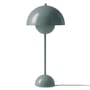 Lampe de table FlowerPot VP3 métal bleu gris / H 50 cm - By Verner Panton, 1968 - &tradition