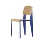 Stuhl Standard blau holz natur / Jean Prouvé, 1934 - Metall & Holz - Vitra