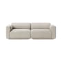 Canapé droit Develius A tissu gris / 3 places - L 220 cm - &tradition