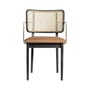 Poltrona bridge Cannage fibre legno nero / Braccioli ottone - RED Edition