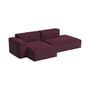 Canapé d'angle Mags Soft Low Armrest n°3 bordeaux / 2,5 places - L 256.5 cm / Accoudoir gauche - Hay