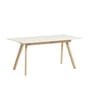 Ausziehtisch CPH 30 plastikmaterial weiß holz natur / L 200 bis 400 x Breite 90 cm - Geschichtet - Hay