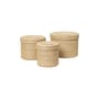 Gaby Box cane & fibres brown / Set of 3 - Round / Ø 30 cm - BROSTE COPENHAGEN