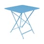 Table pliante Bistro métal bleu / 71 x 71 cm - 3/4 personnes - Trou parasol - Fermob
