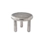 Couchtisch Thick Disk grau silber metall / Ø 60 x H 46 cm - Aluminium gerippt - Pols Potten