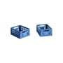 Lot de 2 paniers Colour Crate MINI plastique bleu / 17 x 13 cm - Recyclé - Hay