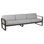 Canapé de jardin 3 places Bellevie métal marron / L 235 cm - Tissu gris flanelle - Fermob