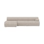Divano modulabile Coltre tessuto beige / Divano a 3 posti con Meridiana - L 270 cm - Muuto
