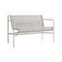 Banc avec dossier Palissade Cord Dining gris / L 128 cm - Corde tissu recyclé - Hay