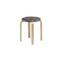 Sgabello E 60 tessuto nero / Alvar Aalto, 1933 - 4 piedi - ARTEK
