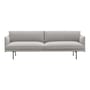 Divano destro Outline tessuto grigio / 3 posti- L 220 cm - Muuto
