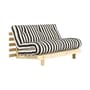 Schlafcouch Roots textil schwarz / L 140 cm – 3 Positionen / Struktur aus heller Kiefer - KARUP