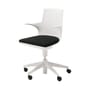 Sessel mit Rollen Spoon Chair plastikmaterial weiß / Gepolstert - Kartell