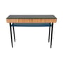 Console Riviera bleu noir bois naturel / Rotin - Tiroir - Maison Sarah Lavoine