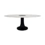 Table ovale Riviera marbre blanc / 199 x 125 cm - Pied rotin - Maison Sarah Lavoine