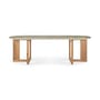 Table ovale Trestle / 240 x 110 cm - Béton & teck recyclé - Ethnicraft