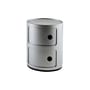 Rangement Componibili gris argent / 2 tiroirs - H 40 cm - Anna Castelli Ferrieri, 1968 - Kartell