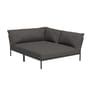 Modulares Gartensofa Level 2 Cozy textil grau / Weiche Rückenlehne & tiefe Sitzfläche - Eckmodul rechts L 173,5 x T 139 cm - Houe