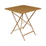 Bistro Foldable table metal yellow / 71  x 71 cm - 3/4 people - Parasol hole - Fermob
