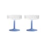 Twirl Champagne cup glass blue / Set of 2 - & klevering