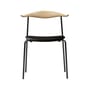 Sedia impilabile CH88P pelle nero / Hans J. Wegner, 1955 - Seduta imbottita pelle - CARL HANSEN & SON