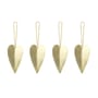 Palle di Natale Heart metallo oro / Set da 4 - Ottone - Ferm Living
