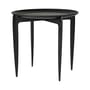 Tray Small End table wood black / 1958 reissue - Removable top Ø 45 cm - Fritz Hansen