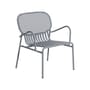Fauteuil bas empilable Week-end métal gris / Aluminium - Petite Friture