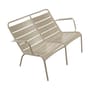 Banc avec dossier Luxembourg Duo métal marron beige / 2 places - L 119 cm - Fermob