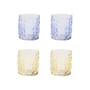 Glas Trunk glas blau gelb / 4er-Set - Ø 8 x H 9 cm - & klevering