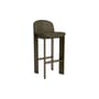Chisel 35 High Bar chair leather green / Height: 75 cm - Leather upholstery - Hay