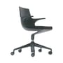 Fauteuil à roulettes Spoon Chair plastique noir / Rembourré - Kartell