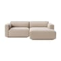 Ecksofa Develius B textil beige / 3 Sitze - L 220 cm / Liege rechts - &tradition