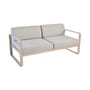 Canapé de jardin 2 places Bellevie métal tissu gris beige / L 160 cm - Tissu gris flanelle - Fermob