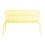 Week-End Bench with backrest metal yellow / Aluminium - L 121 cm - Petite Friture