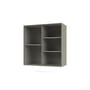 Wandablage Ripple II holz grau / Vitrine - B 69.6 x T 30 x H 69,6 cm / Gewelltes Glas - MONTANA