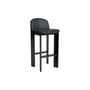Chisel 35 High Bar chair leather black / Height: 75 cm - Leather upholstery - Hay