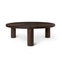 Couchtisch Post Large braun holz natur / Ø 100 x H 33 cm -  Handgefertigte Einlegearbeiten - Ferm Living