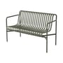 Banc avec dossier Palissade Dining métal vert / L 128 cm - Bouroullec, 2016 - Hay