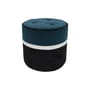 Léo Small Floor cushion textile blue black / Ø 42 x H 43 cm - Velvet - Maison Sarah Lavoine
