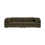 Canapé droit Elogio tissu vert / 3 places - L 270 cm / Réédition 1974 - Gubi