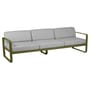 Divano da giardino a 3 posti Bellevie metallo tessuto verde / L 235 cm - tessuto grigio flanella - Fermob
