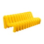Canapé droit Extra Bold Sofa tissu jaune / 3 places - L 224 cm (12 tubes) - Moustache