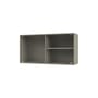 Wandablage Ripple I holz grau / Vitrine - B 69,6 x T 20 x H 35,4 cm / Gewelltes Glas - MONTANA
