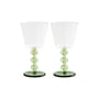 Weinglas Petal glas grün / Set von 2 - & klevering