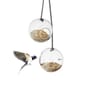 Double mangeoire à oiseaux design en verre / Ø 10 cm - Eva Trio