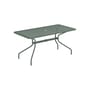 Cambi Rectangular table metal green / 160 x 80 cm - Parasol hole - Emu