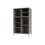 Geschirrschrank Ripple III holz grau / Vitrine - B 69,6 x T 38 x H 105 cm / Wellglas - MONTANA